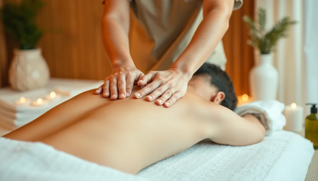 마사지로 긴장을 푸는 모습, 마사지 테라피스트가 직접 제공하는 휴식.
