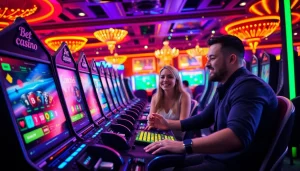 Jogadores divertindo-se com apostas online na Bet dá Sorte, destacando a emoção do cassino.