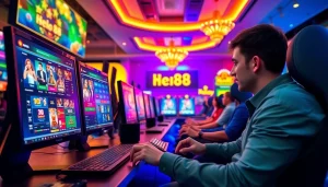 Hello88 online gambling experience featuring vibrant betting interfaces and engaged players.