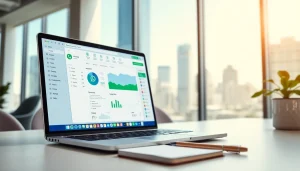 Optimize your business growth with WhatsApp Smart CRM user interface displayed on a laptop.