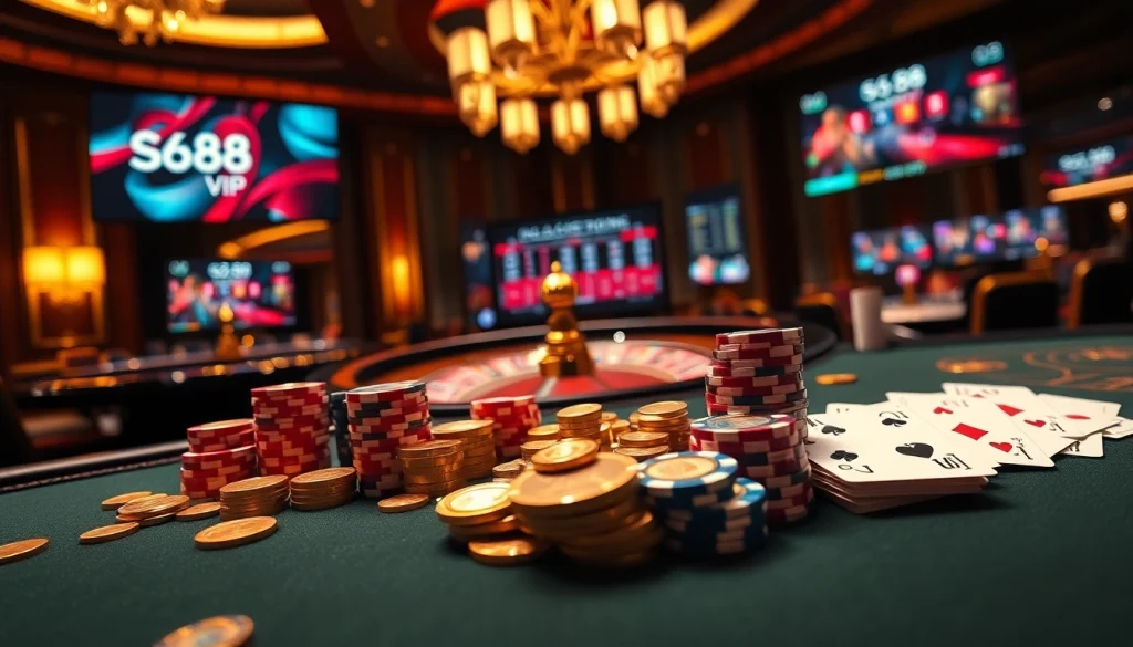 Players enjoying high-stakes gameplay in the luxurious s88 vip casino setting.