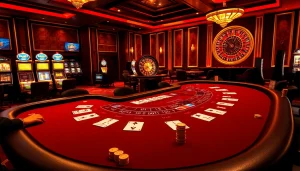 Players enjoying baccarat at a luxurious table, showcasing the thrilling experience of online gambling with https://xx88.us/.