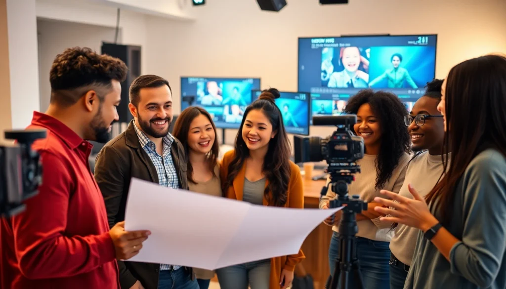 Creative Video Production Agency team collaborates in a modern studio environment for dynamic video projects.