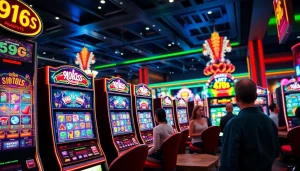 หมุนสล็อต 918kiss slot ในคาสิโนที่เต็มไปด้วยความตื่นเต้นและสีสันสดใส