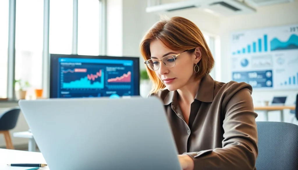 Visual representation of competitive intelligence analysis in a modern office.