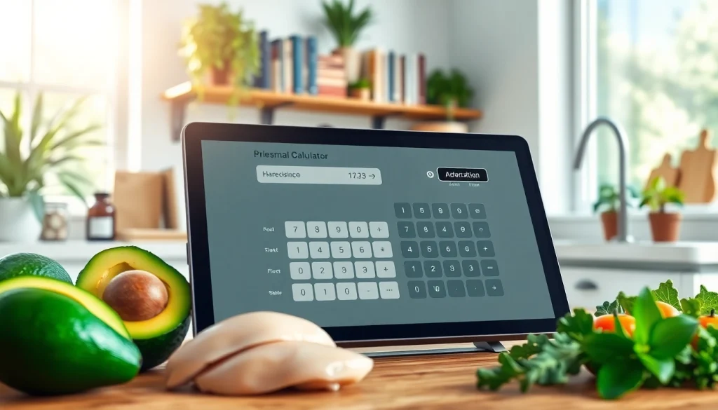 Calculate your daily macros accurately with this macro calculator displayed in a bright kitchen setting.