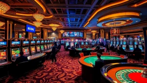 KJC ONL players engaged in luxury casino games with elegant decor and vibrant atmosphere.