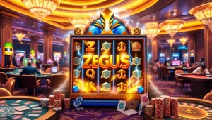 Play the Zeus slot for big wins at a glamorous casino filled with excitement.