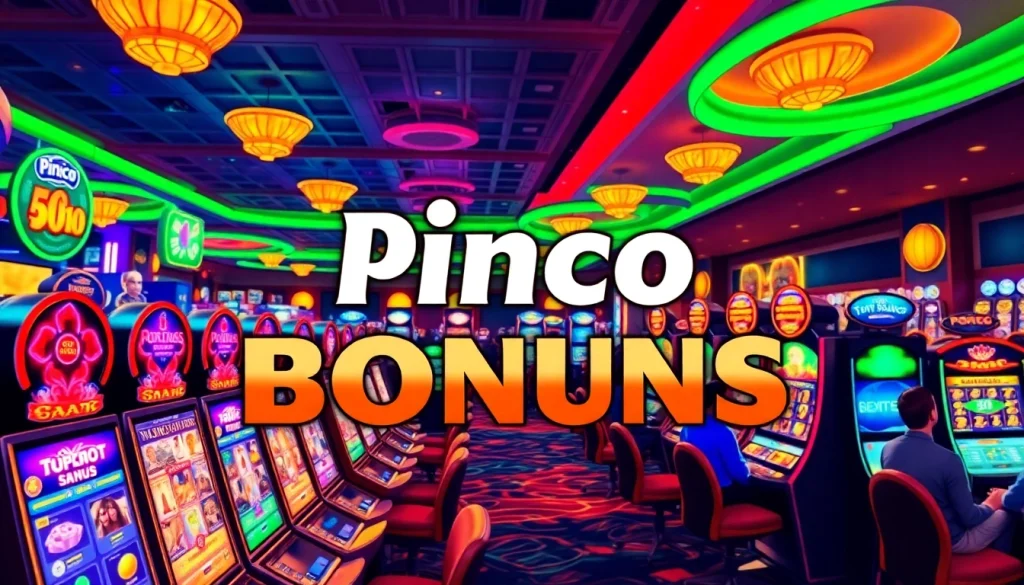 Pinco Casino bonus təqdimatını təqdim edən kazino oyun görüntüsü.