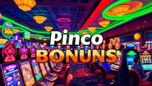 Pinco Casino bonus təqdimatını təqdim edən kazino oyun görüntüsü.