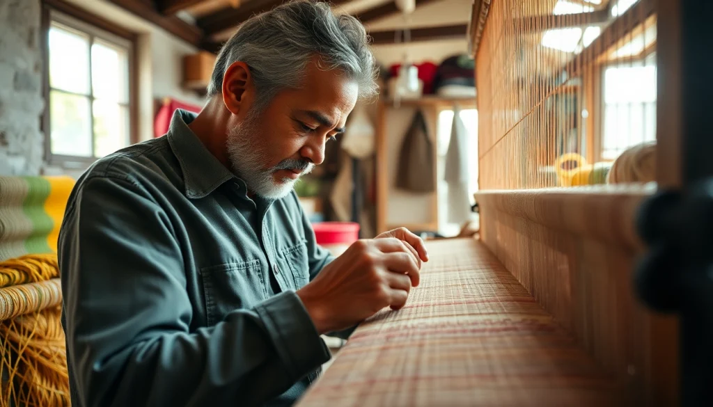Brabantse bont ruitjes fabric being crafted in a colorful workshop.