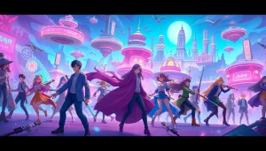 newtoki 웹툰의 매력적인 캐릭터들이 전투를 벌이고 있는 그림