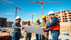 Southern California contractors association collaborating on a construction site, showcasing teamwork.