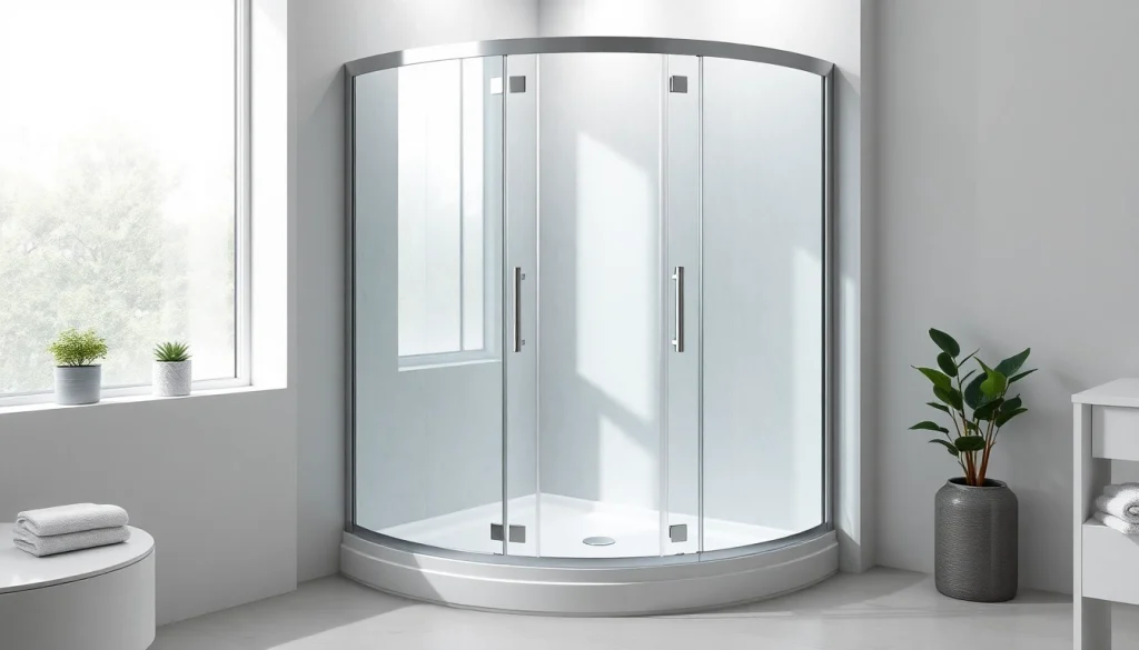 Duschkabine 90x90 komplett in modernem Badezimmer mit eleganter Einrichtung und natürlicher Beleuchtung.