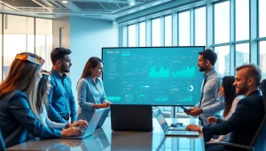 Demonstrating the DAS 142 system with a professional team in a modern office.