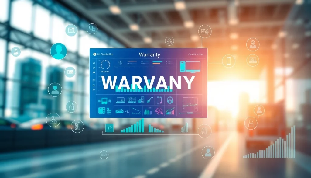 Understand how does an AI powered warranty company work using this digital interface illustration.