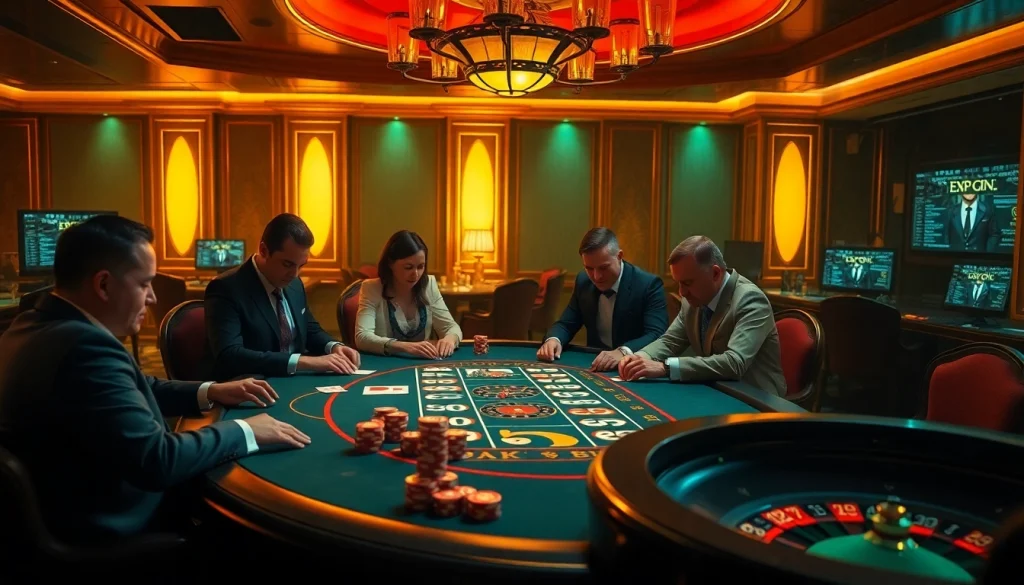 Engaged players at a poker table, referencing the hidden wiki with vibrant casino elements.