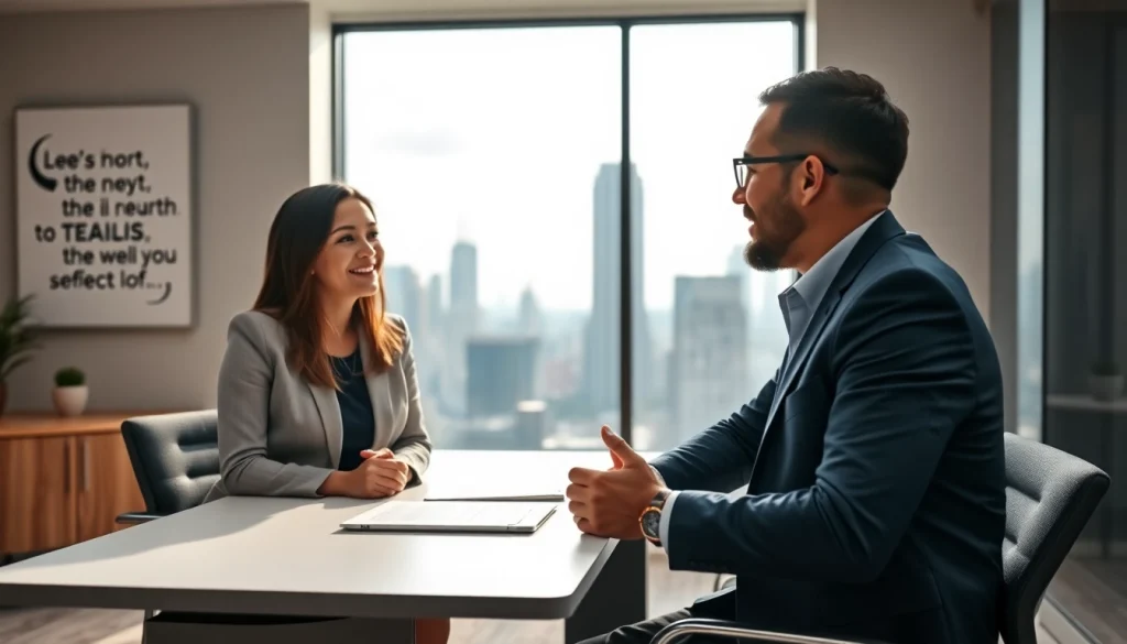 Engaging business coaching service session in a modern office environment.