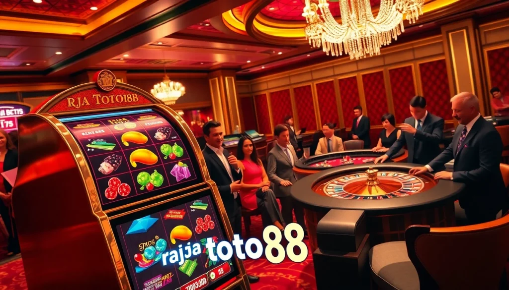 Experience the thrill of raja toto88 at a luxurious casino with dynamic slot machines and engaging players.