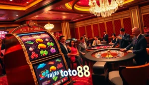 Experience the thrill of raja toto88 at a luxurious casino with dynamic slot machines and engaging players.