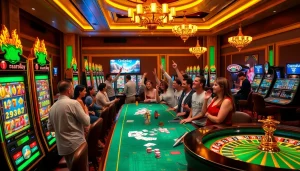 Players enjoying their experience on the Onicplay online gaming platform with vibrant slot machines.