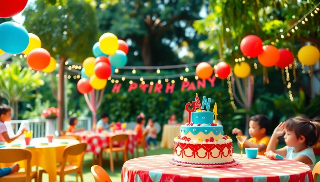 Celebrate a joyful Singapore birthday party with colorful decorations and smiling children enjoying the festivities.