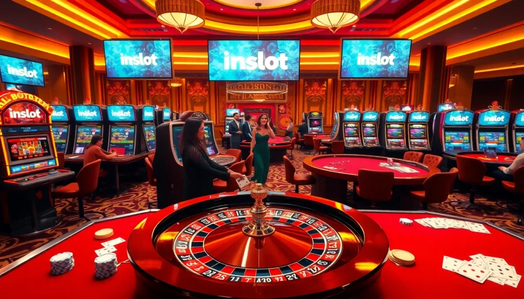 Excited gamblers at a luxurious gaming table experience idnslot wins.