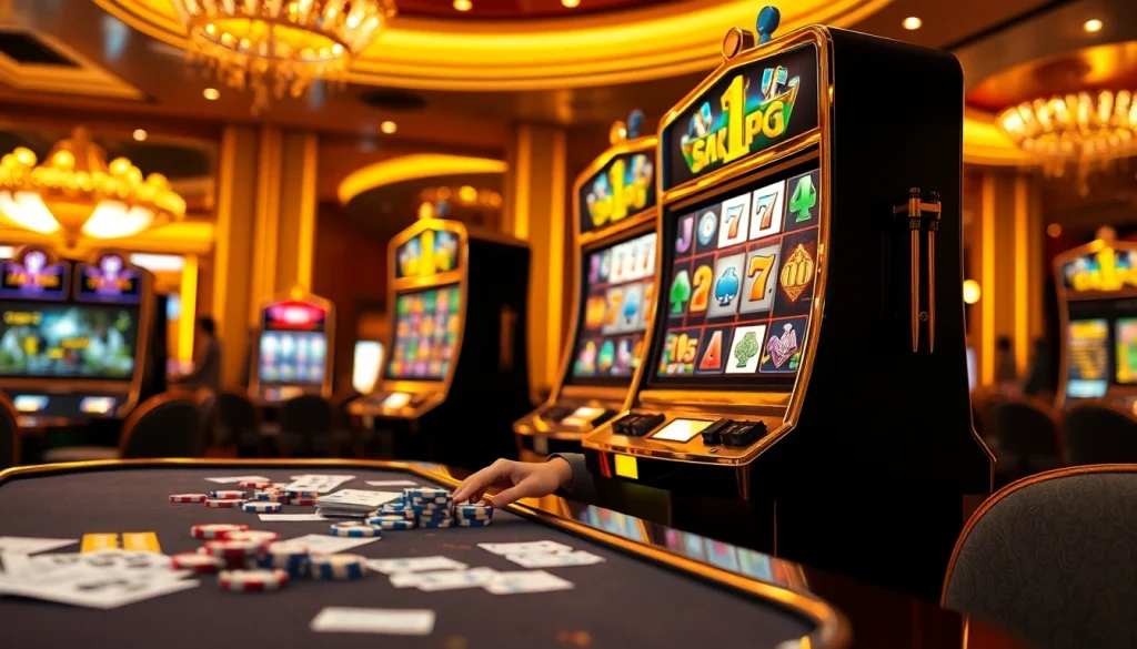 Player winning on a colorful slot machine at a casino, highlighting pen4d alternatif for enhanced gaming experience.