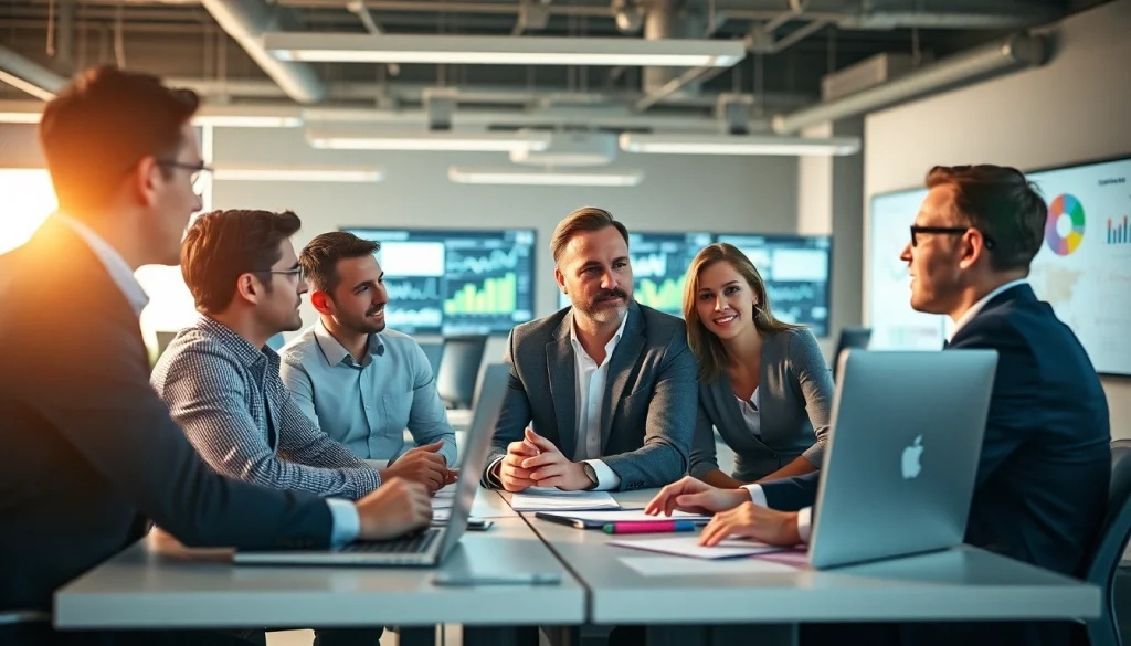 Explore competitive intelligence faqs with a team of analysts discussing strategies in a modern office.